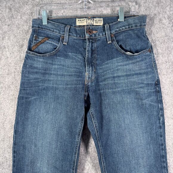 Ariat Legacy M4 Relaxed Boot Cut Jeans Mens 30x30 Blue Denim Work Wear Western - Picture 2 of 16